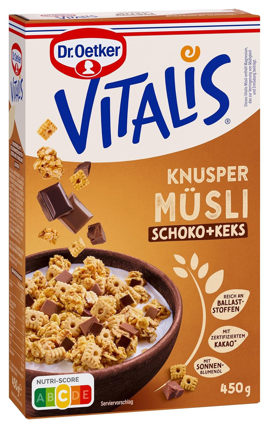 Dr. Oetker Vitalis Crunchy Flakes: Chrupiące musli z płatkami kukurydzianymi i kawałkami migdałów, opakowanie 5 szt. (5 x 600g)