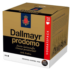 Dallmayr Prodomo, XXL-Vorratsbox & Latte Macchiato Vorratsbox 90 Kaffeekapseln (Aromatischer Espresso, 3-Schichten -Köstlichkeit aus feinem Milchschaum