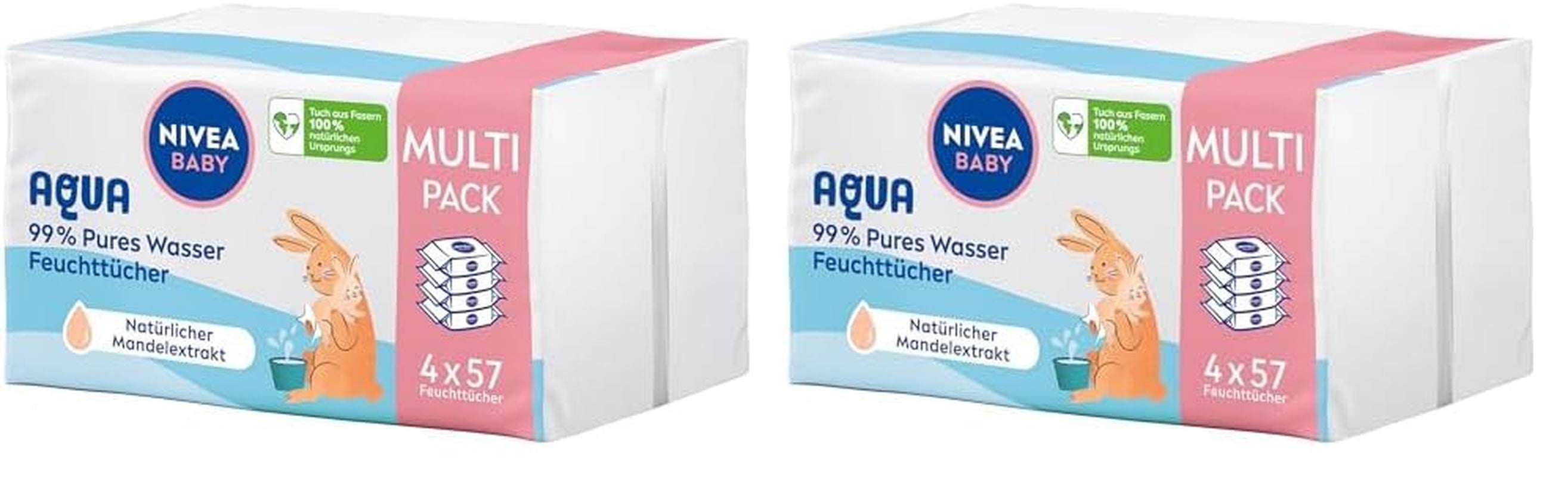 Chusteczki nawilżane NIVEA Baby Aqua 4x57 sztuk
