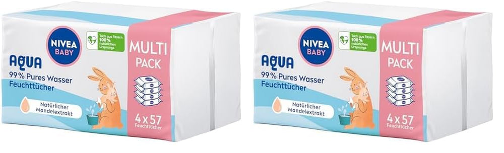 Chusteczki nawilżane NIVEA Baby Aqua 4x57 sztuk