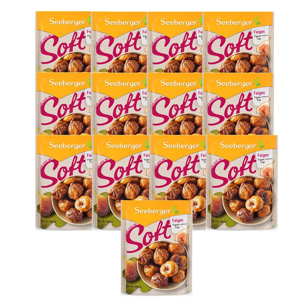 Seeberger Miękkie, miodowo-słodkie figi górskie o kamiennym miąższu - dla smakoszy dbających o odżywianie, 13 x 200 gramów Naty Shop Produkty suszone