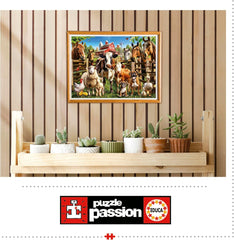 Educa - Puzzle 500 elementów dla dorosłych | Niegrzeczne zwierzęta hodowlane. Wymiary: 48 x 34 cm. Zawiera klej do puzzli Fixpuzzle. Przez 11 lat (19905) Sklep Puzzle Naty