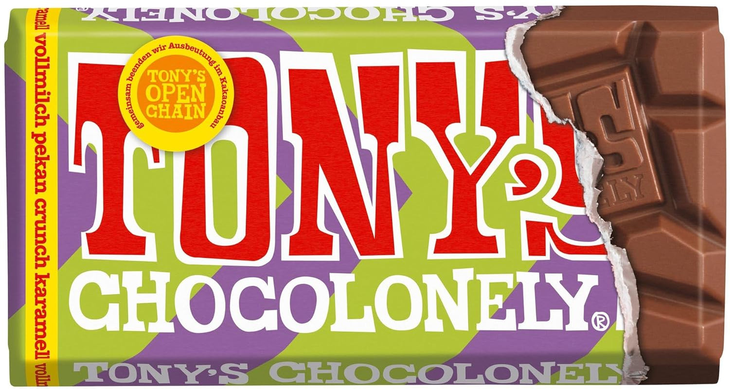 Tony's Chocolonely - Ciemna czekolada z migdałami i solą morską 90g