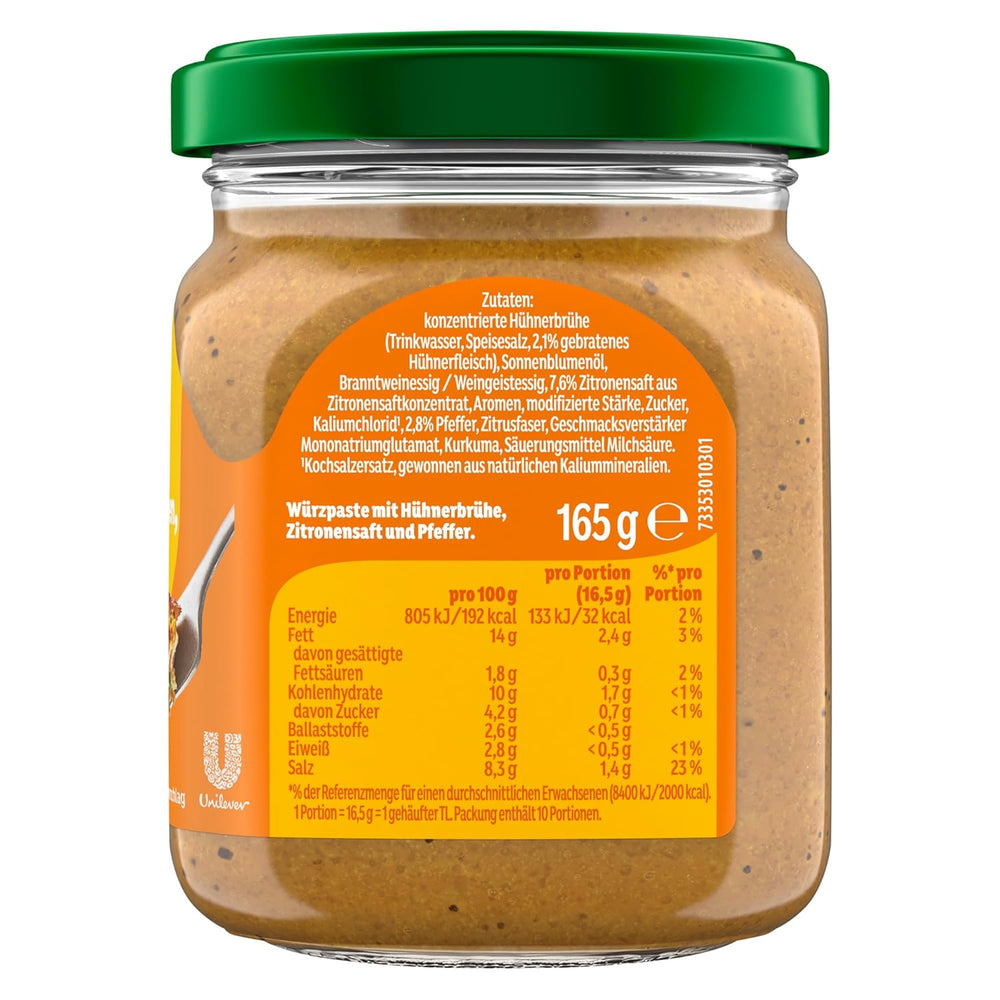 Knorr Schnell gewürzt Kochpaste Gebratenes Hühnchen, Zitrone & Pfeffer einfach & schnell für einen besonders intensywnyven, geballten Gesmack 165 g