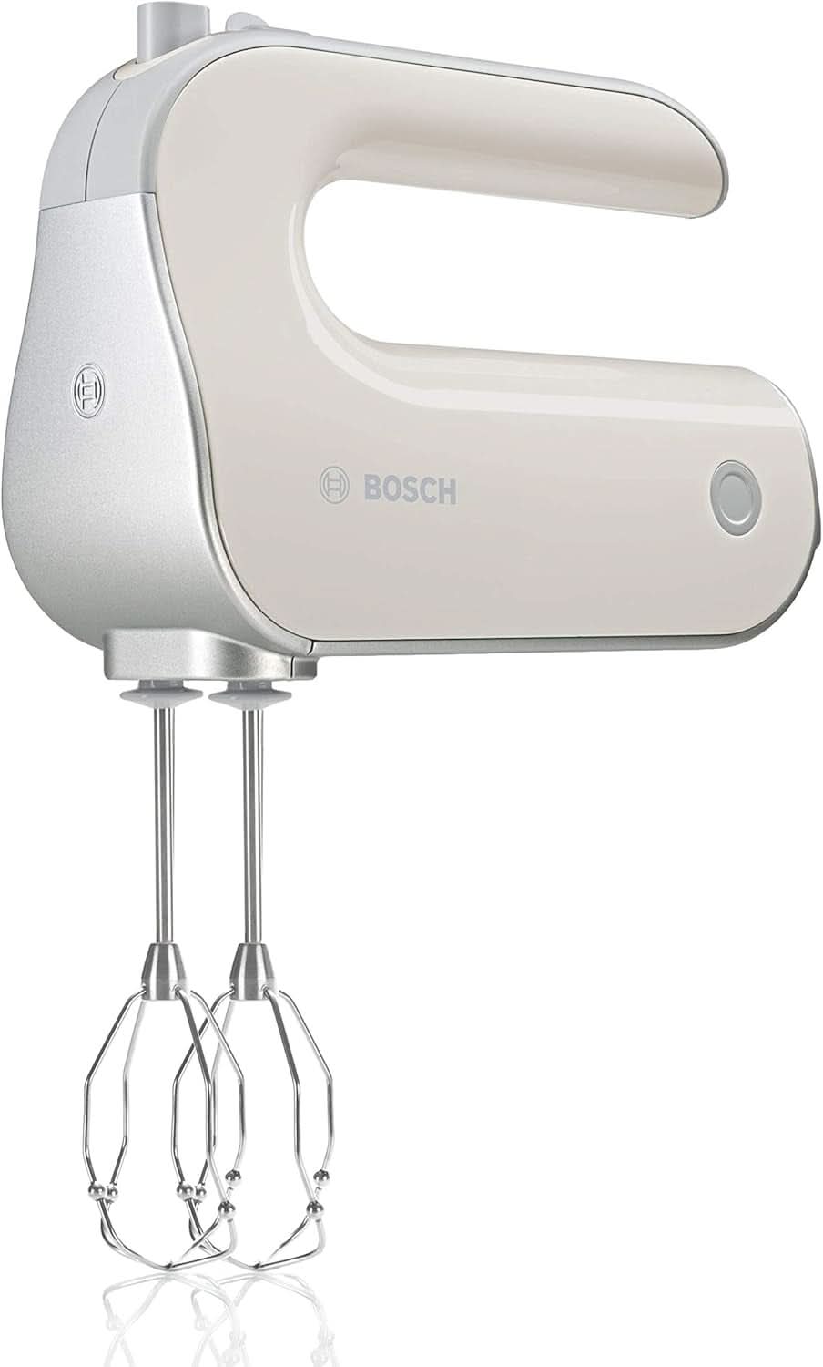 Bosch Handrührer Styline MFQ4835DE, 2X2 Rührbesen, 2 Edelstahl-Nethaken, Spülmaschinengeeignet, 575 W, Weiß Kitchen Naty Shop Mineralny szary/srebrny