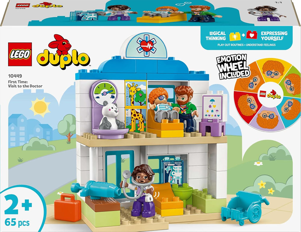 Miasto LEGO DUPLO Pierwsza wizyta u lekarza, zabawka do budowania, zestaw do rozwijania umiejętności motorycznych, prezent dla dwuletnich maluchów, zabawka edukacyjna, odgrywanie ról w szpitalu 10449 Zestawy do budowania Besuche den LEGO-Store