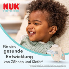 Suzete NUK First Choice Night pentru bebeluși | 6-18 luni | Suzete ortodontice care strălucesc în întuneric | Calmează 99% dintre bebeluși** | Hipopotam/Koala | Pachet de 2