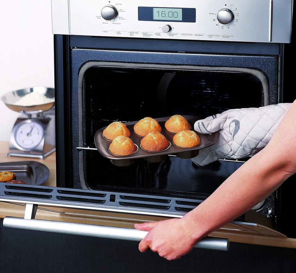 Pyrex BANDEJA 6 MAGDALENAS ASYMETRIA PX Muffinförmchen, Metall, Bunt, 6 Magdalena Formy i blachy do pieczenia Naty Shop