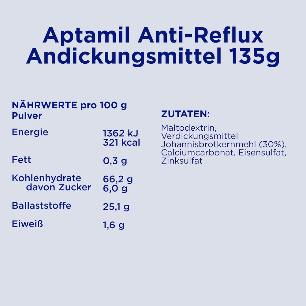 Aptamil Anti-Reflux - Kompletna formuła od urodzenia Zarządzanie dietą Wymioty i zarzucanie pokarmu Pokarm dla niemowląt Mleko w proszku 6 x 135g