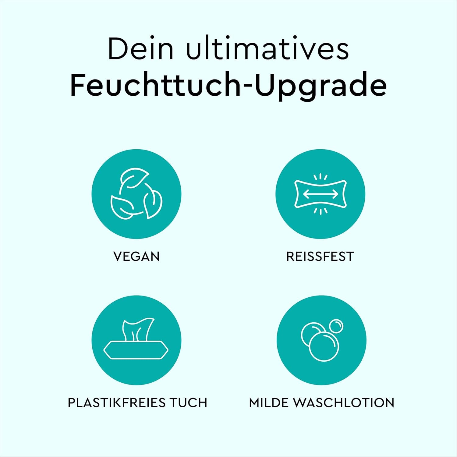 LILLYDOO Chusteczki nawilżane, 50 szt., 100% bez plastiku, bardzo duże, bezzapachowe