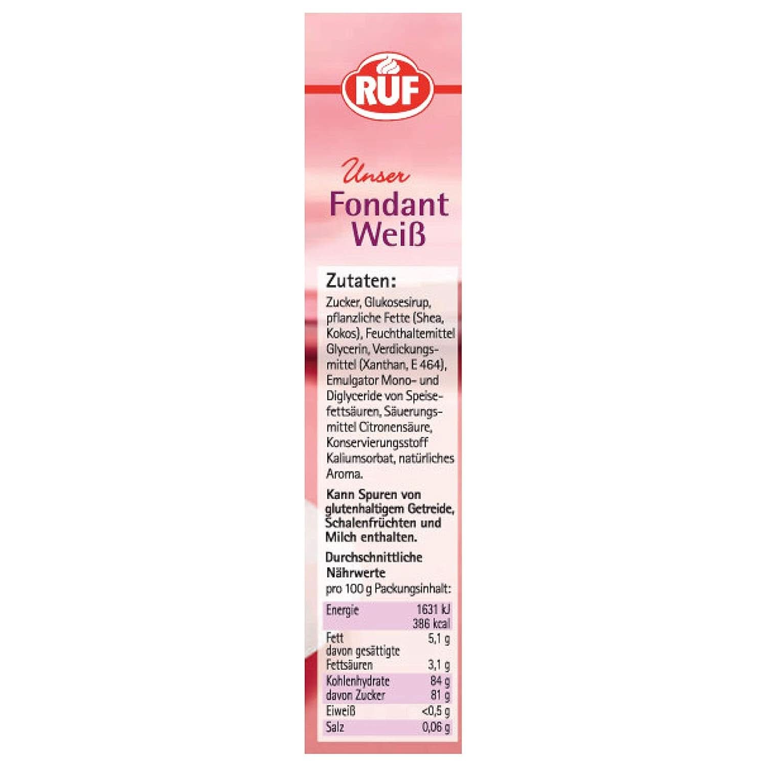 RUF Fondant, potrivit pentru modelarea figurilor, florilor și literelor, 250 grame Glazuri si Decor Naty Shop