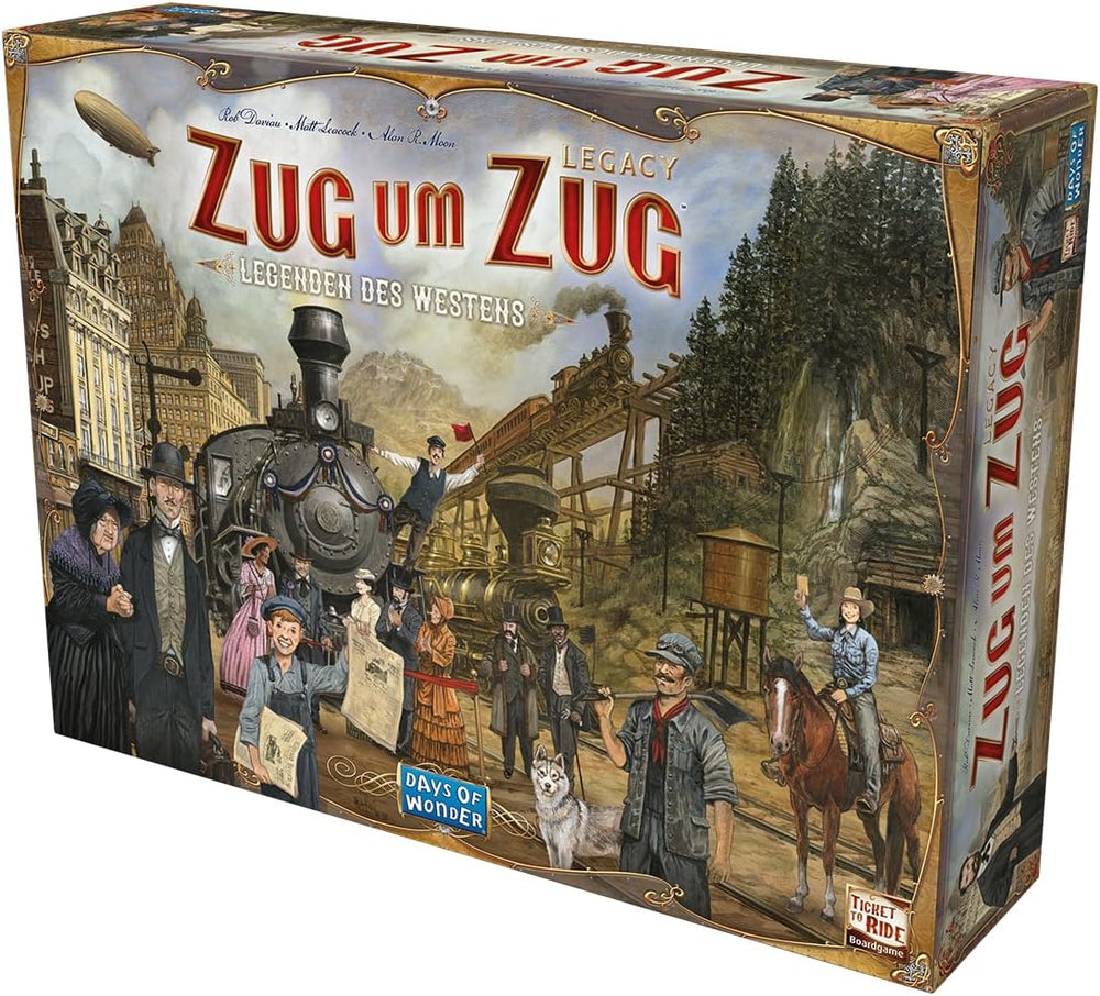 Days of Wonder, Ticket to Ride Legacy: Legends of the West, gra rodzinna, gra planszowa, 2-5 graczy, wiek 10+, 20-90 minut, język niemiecki