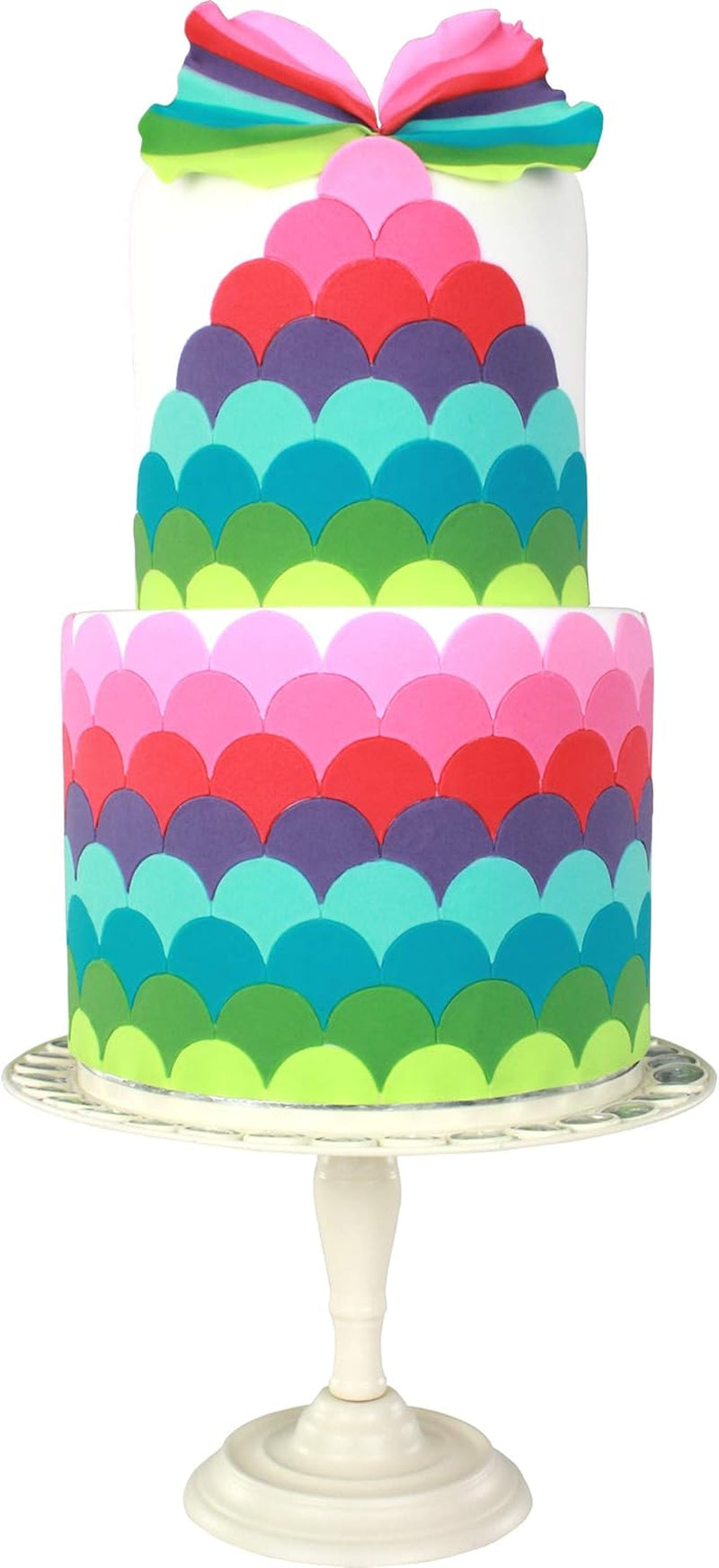 GMC194 Forme geometrice multiple pentru biscuiți - Solzi de pește/Scoică, Set de 3 forme geometrice pentru biscuiți, Solzi de pește, Mărimi mici, medii și mari, Plastic ABS, Multicolor