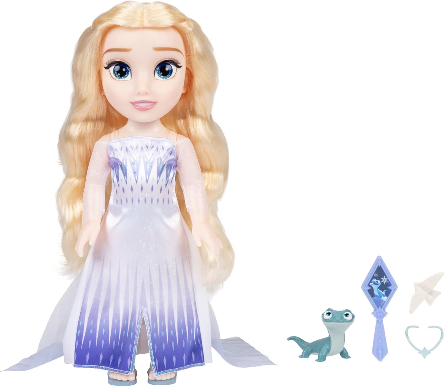 Disney Die Eiskönigin Singende ELSA Królowa Śniegu Puppe 35 cm, śpiewa „Pokaż się”, w zestawie akcesoria do dodatkowej zabawy, idealny dla dziewczynek od 3 lat Biało-niebieski