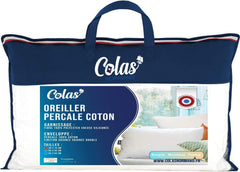Pernă, Bumbac, Percale, 50 X 70 Cm, Finisaj fin, Confort, Percale, 100% bumbac, De înaltă calitate, Moale, Fabricat în Franța, Alb 73130220 Perne standard Naty Shop Titlu implicit