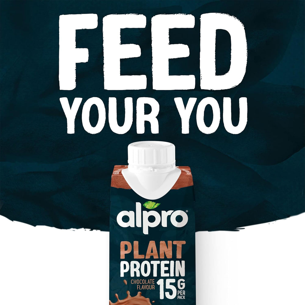 Alpro Proteindrink Schokoladengeschmack – Vegan und milchfrei – Ohne Süßstoffe – Von Natur aus lactosefrei – Reich an Balaststoffen, Calcium und Vitaminen – 15 x 250 ml – Haltbar