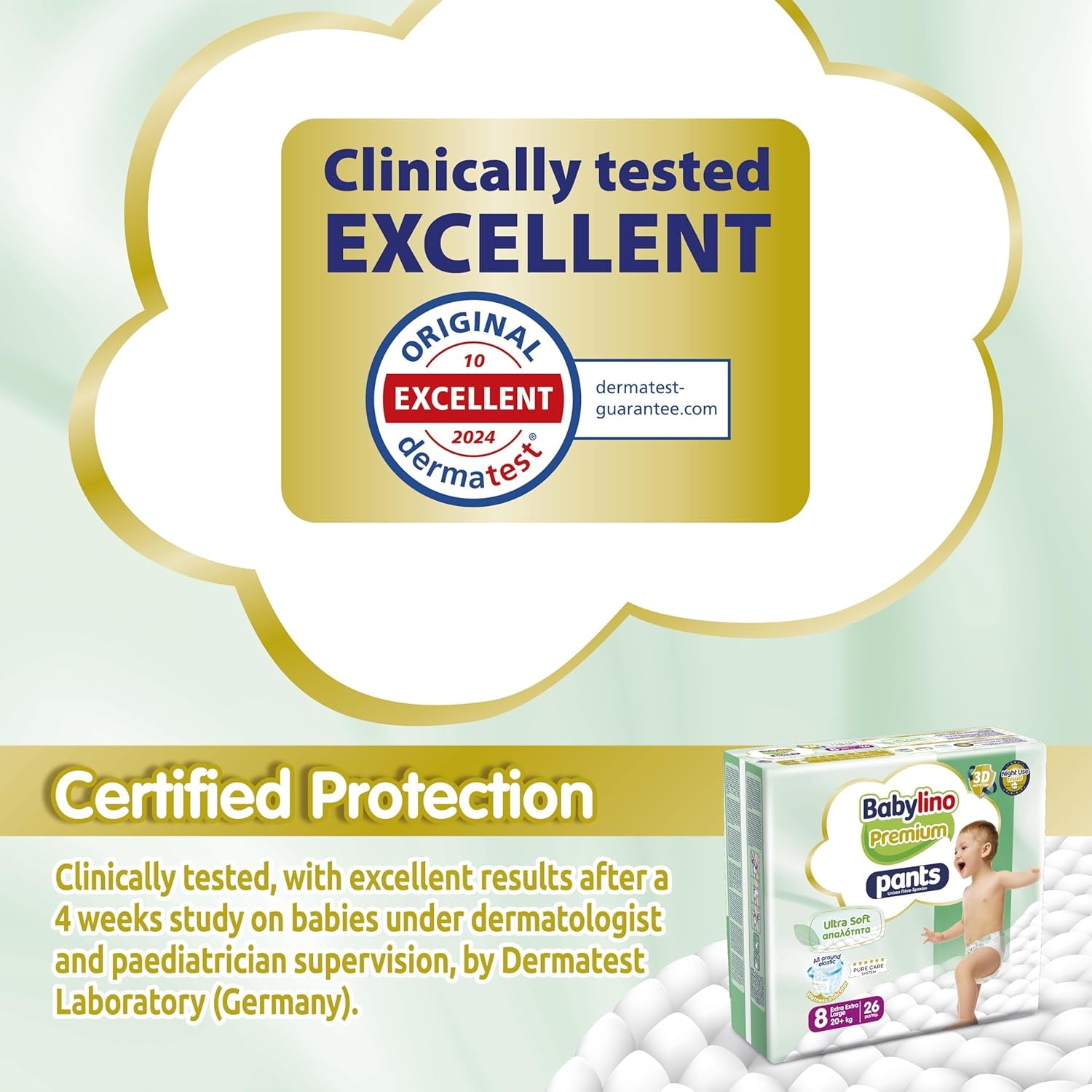 Spodnie Premium rozmiar 8 z ultramiękkim filtrem, XXL (20+ kg), 104 sztuki