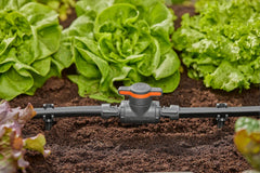 Supapă de reglare și închidere Gardena Micro-Drip-System 13 mm (1/2 inch): Închidere simplă a țevilor și reglare continuă a debitului de apă, accesoriu pentru pozarea țevilor de picurare (13207-20)