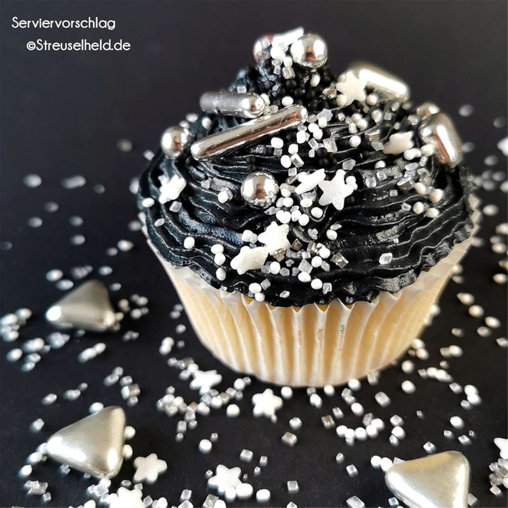 Mieszanka czekoladowa Streusel Hero Srebrno-biała posypka, 40 gramów Naty Shop