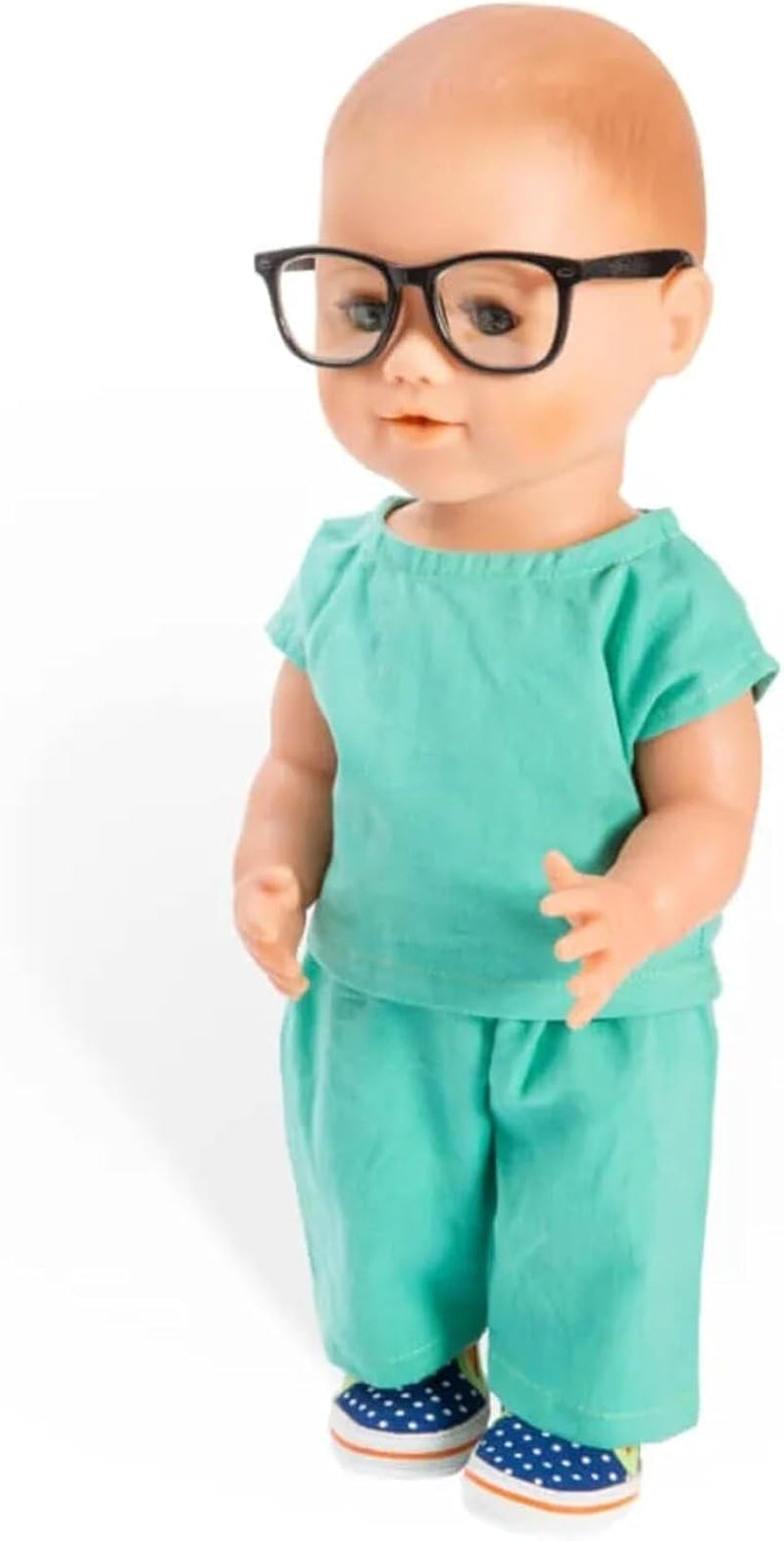 Heless 1653 - Set de îmbrăcăminte pentru păpuși, costum de doctor format din 4 piese cu pantaloni, cămașă, haină de doctor și stetoscop, mărimea 28 - 35 cm