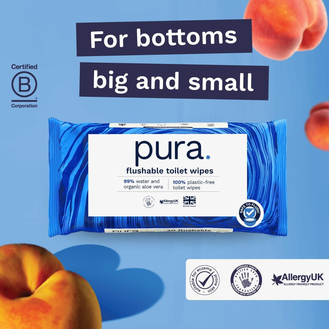 Ekologiczne jednorazowe chusteczki nawilżane 560 chusteczek (14 x 40 chusteczek) Opakowanie miesięczne 100% bez plastiku 99% wrażliwe na wodę Chusteczki nawilżane delikatne do spłukiwania Certyfikowane biodegradowalne wegańskie