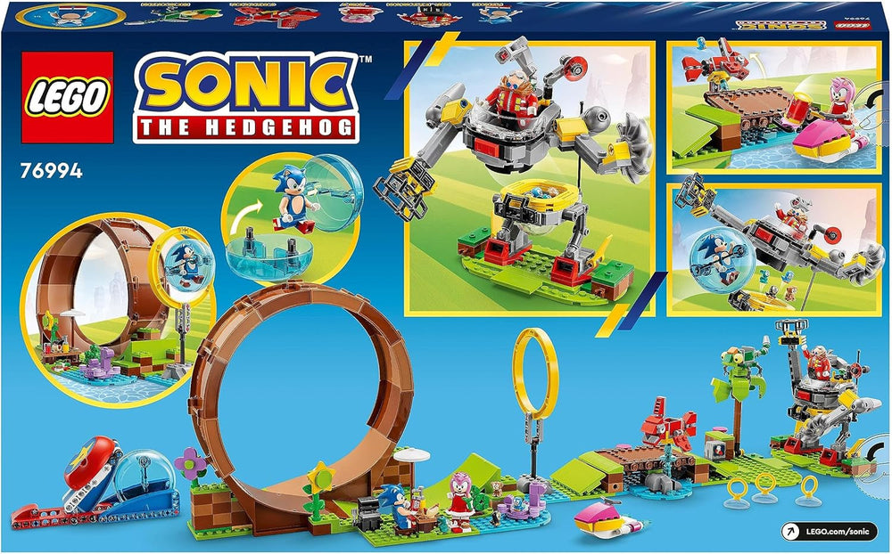 LEGO 76994 Sonic the Hedgehog Wyzwanie Sonic's Loop Challenge w Green Hill, zabawka do zbudowania dla dzieci, chłopców i dziewcząt z 9 postaciami, w tym zestawy do budowania Doktora Eggmana i Amy Besuche den LEGO-Store