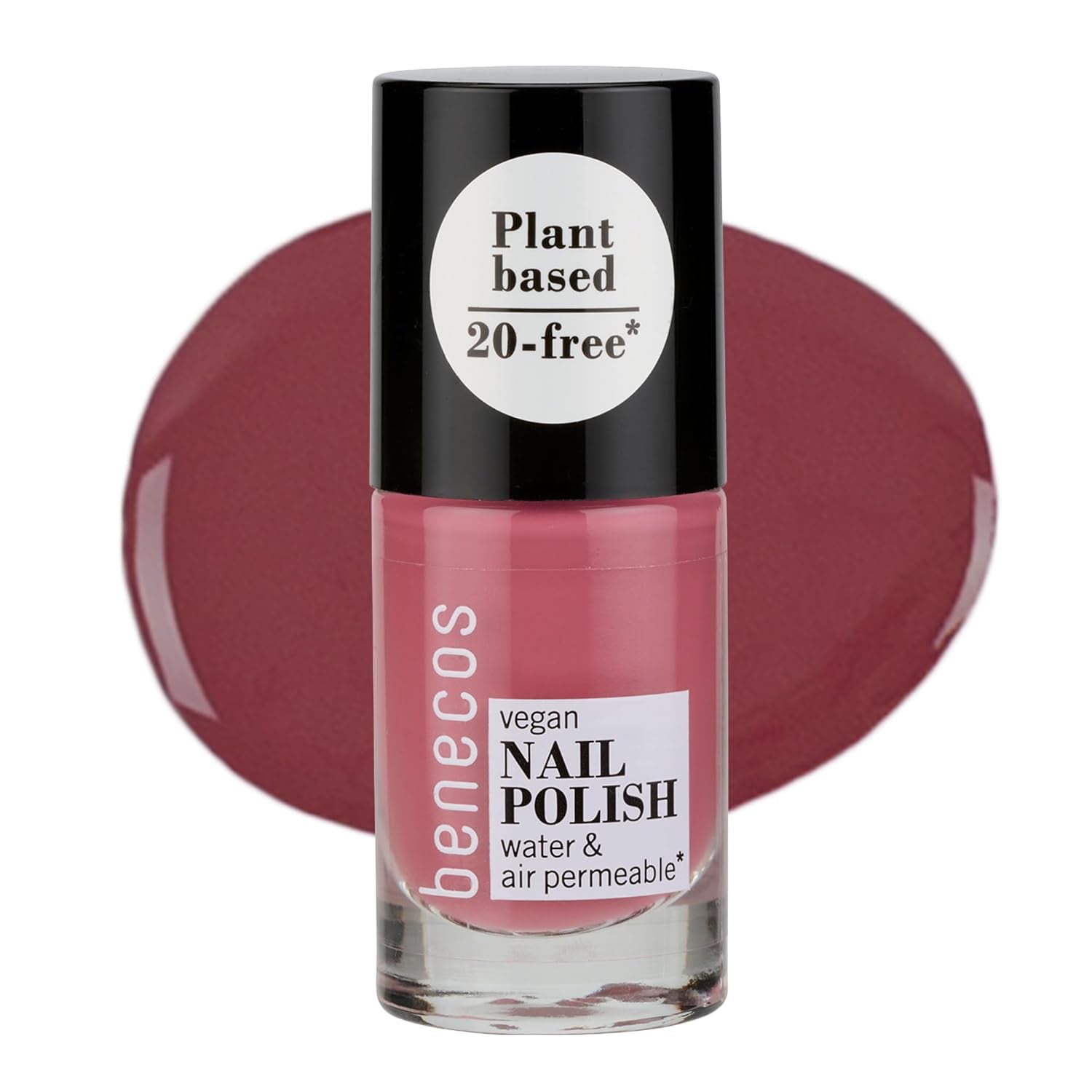 Benecos 20-Free Mysterious Vegan Nail Polish - Lakier do paznokci na bazie roślin - Szybkoschnący, długotrwały - Przepuszczalny dla wody - Wzbogacony biotyną - 5ml