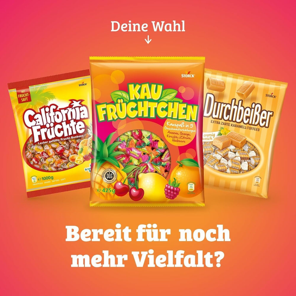 Kaufrüchtchen – 1 x 425G – karmelki w pięciu owocowych smakach Naty Shop