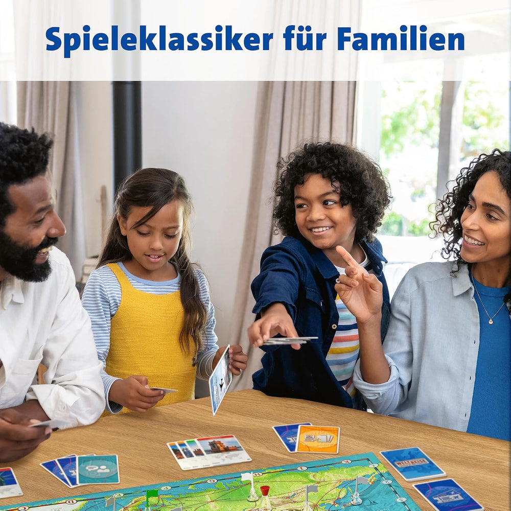 Ravensburger Family Game 26888 - World Tour - Klasyczna gra dla rodzin, w wieku 8 lat i więcej - Gra towarzyska, podróże po świecie, gra planszowa dla maksymalnie 6 graczy - ponad 170 miast