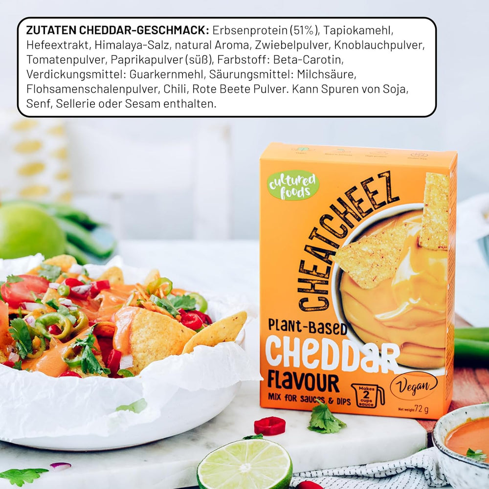 Pokarmy hodowlane Wegańskie Käse Käseersatz Laktosefrei Glutenfrei Zestaw 2-er Gouda i Cheddar CHEATCHEEZ