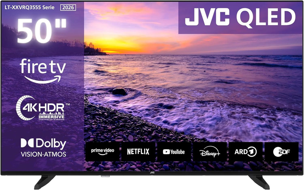 JVC Fire TV de 40 de inci, Smart TV Full HD, HDR, cu control vocal Alexa și tuner triplu, televizor LED LT-40VRF3555 (2026)