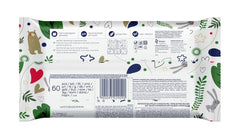 Kindii Natural Balance chusteczki nawilżane dla niemowląt – (1 x 60 szt.) Chusteczki nawilżane dla niemowląt i dzieci – Ochronne, Aloe Vera, Delikatny zapach – 60 szt.
