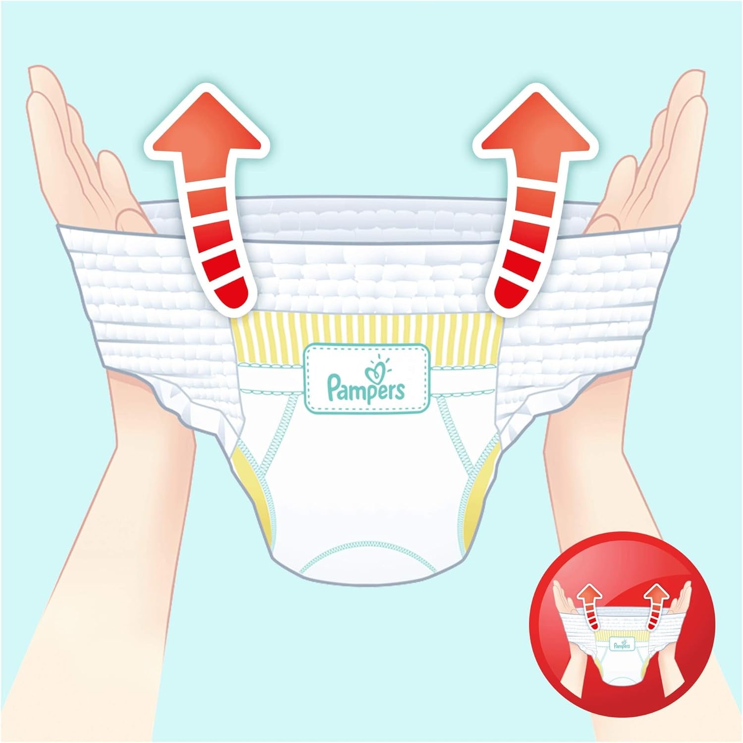 Pampers (Versiunea Veche), Chiloți, Mărimea 4, 9kg-15kg, Pachet de trei (1 x 88 scutece)