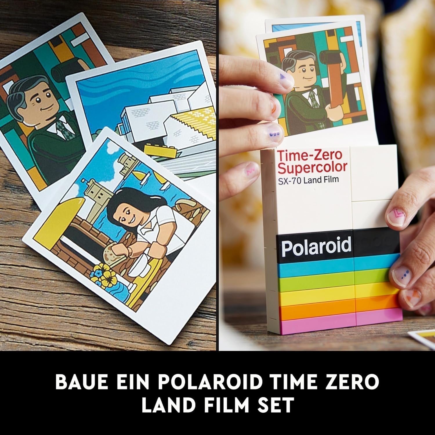 LEGO Ideas Zestaw aparatu Polaroid Onestep SX-70 dla dorosłych, kolekcjonerski z autentycznymi szczegółami, aktywność twórcza, prezenty fotograficzne dla kobiet, mężczyzn, dla niego, dla niej i nastolatków 21345 Zestawy do budowania Besuche den LEGO-Store