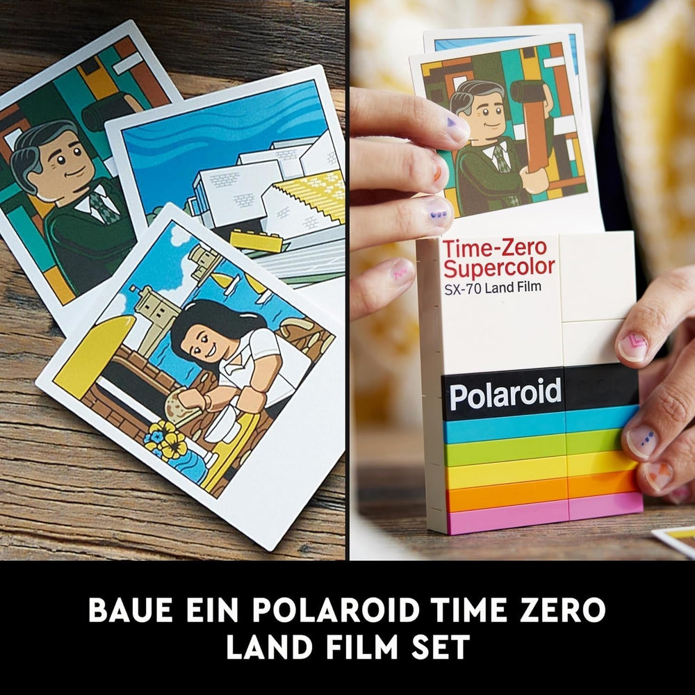 LEGO Ideas Zestaw aparatu Polaroid Onestep SX-70 dla dorosłych, kolekcjonerski z autentycznymi szczegółami, aktywność twórcza, prezenty fotograficzne dla kobiet, mężczyzn, dla niego, dla niej i nastolatków 21345 Zestawy do budowania Besuche den LEGO-Store