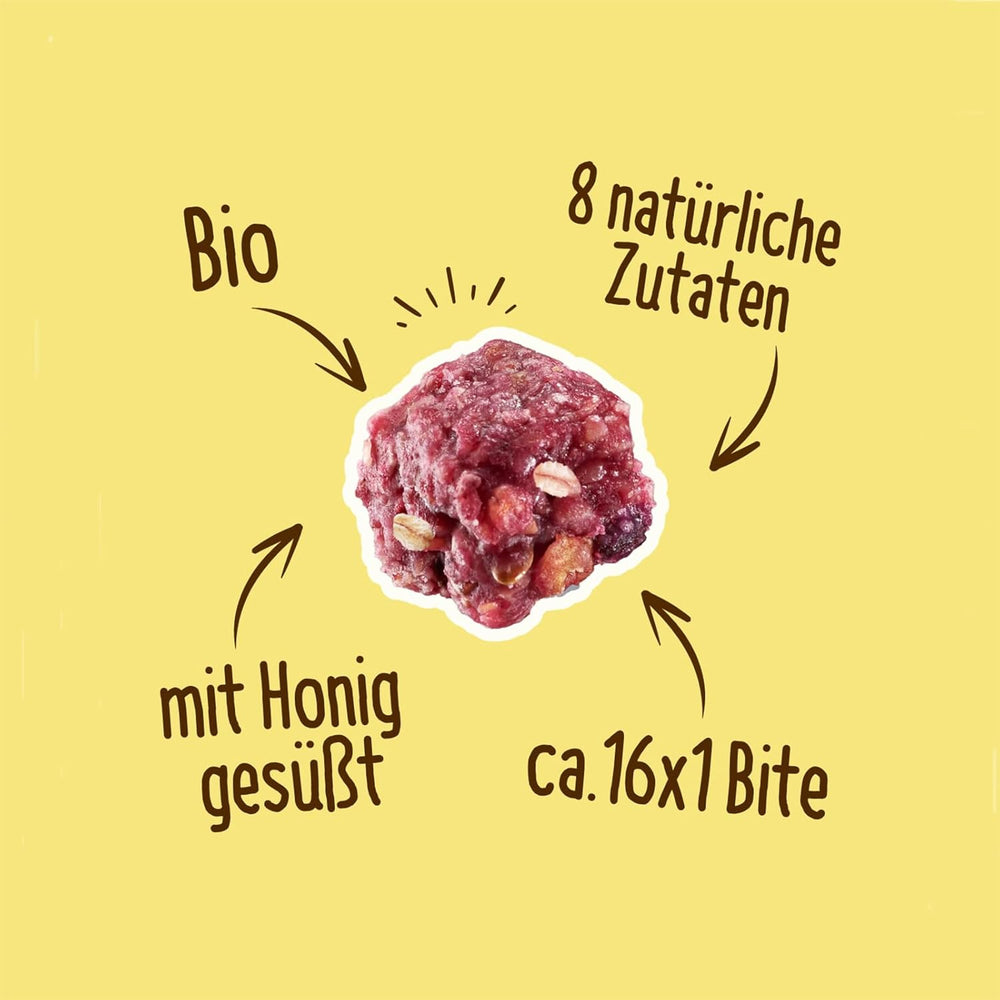 HAFERVOLL Minis Rzepak i Banan 8x 65g - Certyfikowane organiczne, z miodem, bez dodatku cukru, idealne do dzielenia się