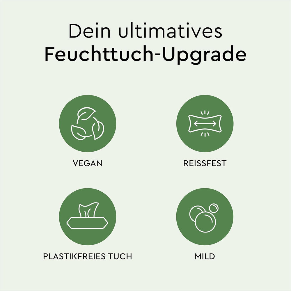 LILLYDOO Zielone chusteczki nawilżane, 600 szt. (10 x 60), odporne na rozdarcia chusteczki w 100% wolne od plastiku - bezzapachowe, delikatne i naturalne, delikatnie oczyszczają wrażliwą skórę, testowane dermatologicznie