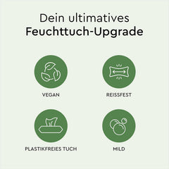 LILLYDOO Zielone chusteczki nawilżane, 600 szt. (10 x 60), odporne na rozdarcia chusteczki w 100% wolne od plastiku - bezzapachowe, delikatne i naturalne, delikatnie oczyszczają wrażliwą skórę, testowane dermatologicznie
