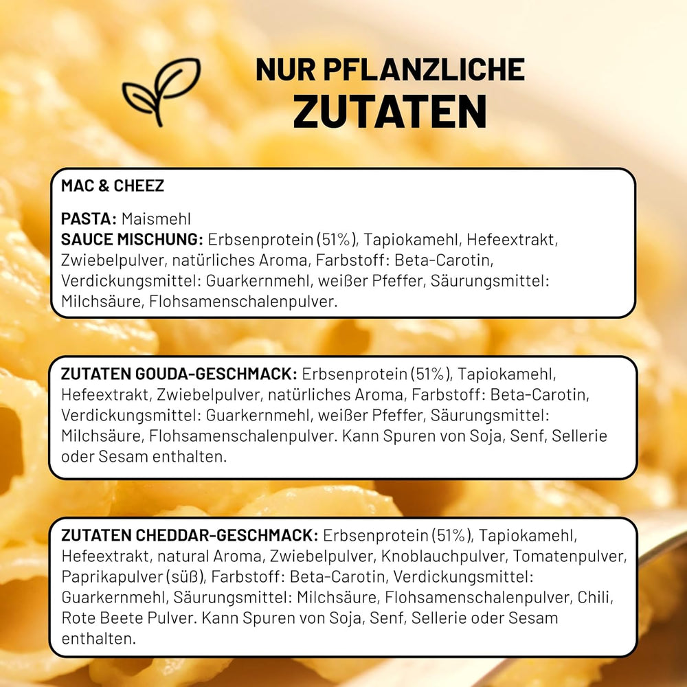 Cultured Foods Wegański zestaw 3-er Wegański makaron z serem, sosem Gouda, sosem Cheddar, Laktosefrei Glutenfrei MAC i CHEEZ CHEATCHEEZ