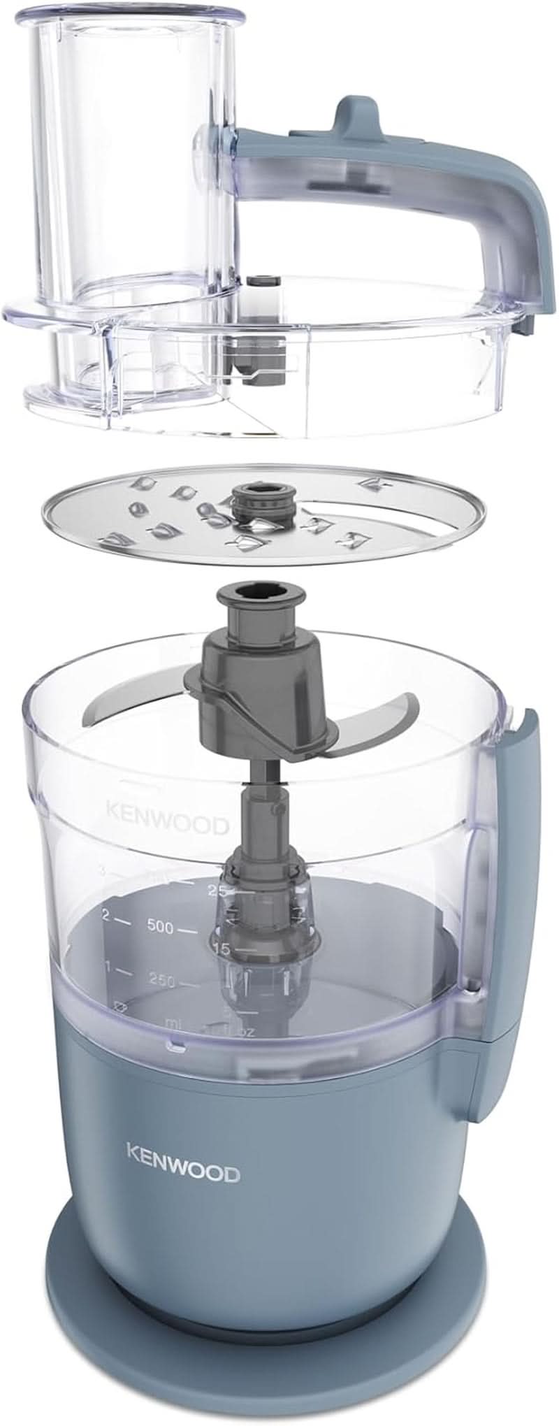 Kenwood Multipro Go FDP22.000GY, Robot Da Cucina Che Trita, Affetta, Grattugia, Riduce in Purea E Impasta, Ciotola Da 1.3L, Lame per Impastare, Disco Da 4 Mm, 650W, Storm Blu Mama si Copilul Naty Shop