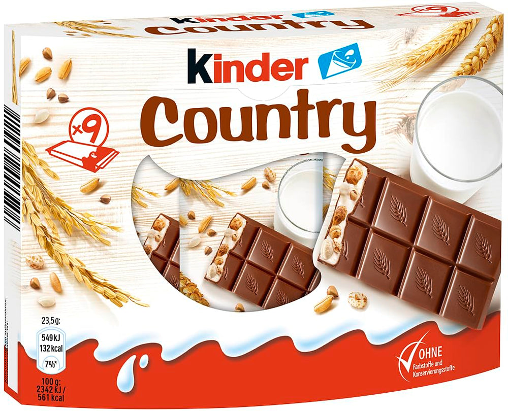 Batoniki Kinder Country, 9 batonów, 212 g