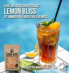 Nananatura'S Original LEMON BLISS TEA 85G | Ceai de plante de vară fructat și răcoritor | Ca ceai rece, ceai rece sau clasic fierbinte | Cu flori, frunze și fructe de pădure coapte la soare | Fără zahăr
