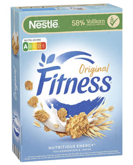 Nestlé Fitness Płatki śniadaniowe zawierające 57% pełnych ziaren i mniej cukru Płatki śniadaniowe z witaminami B2, B6, wapniem i żelazem, 7 opakowań (7 x 375 g)