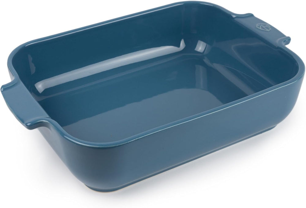 Peugeot Appolia Rechteckige Auflaufform Mit Griffen, Keramik, Schiefer / Grau, 7,2X31X21,7 Cm, Fassungsvermögen: Ca. 2 L, 60060 Formy i blachy do pieczenia Naty Shop Hellblau
