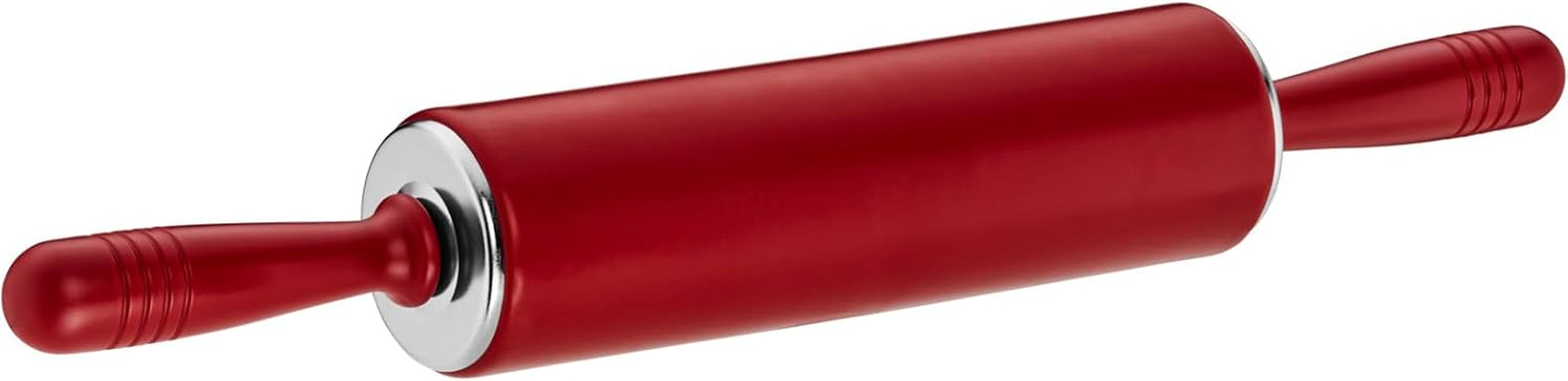 Original Kaiser Original Kaiserflex Red Teigroller Silikon 49 x 6,5 cm, Nudelholz Silikon mit Metallkern, ergonomische Griffe, hitzebeständig do 200°C, gnicie