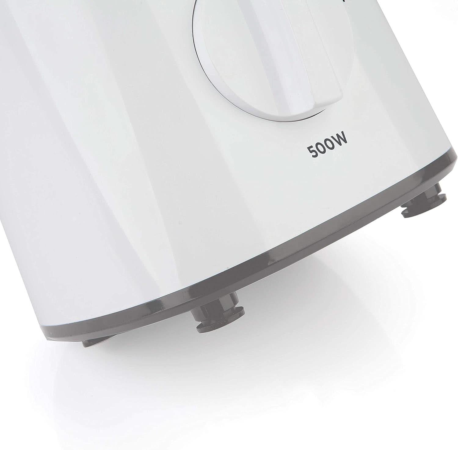 BLACK+DECKER Mikser stojący | 500W | 2 prędkości | Funkcja impulsu | Glaskrug | 1,5 l | Edelstahlmesser Mit 4 Klingen | Herausnehmbar Und Leicht Zu Reinigen | Weiß Und Grau Kitchen Naty Shop