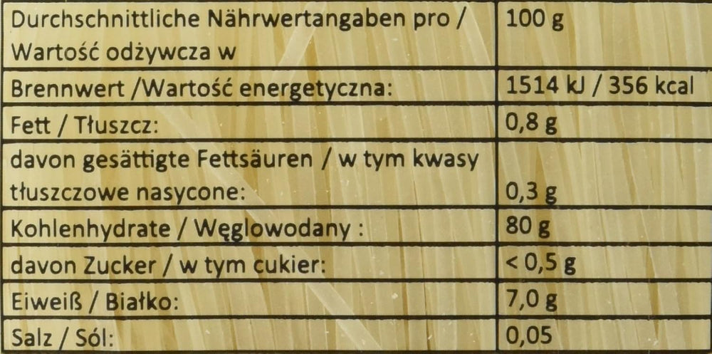 Makaron ryżowy - tajski makaron wstążkowy o szerokości 1 mm, wykonany z mąki ryżowej - 17 x 400g