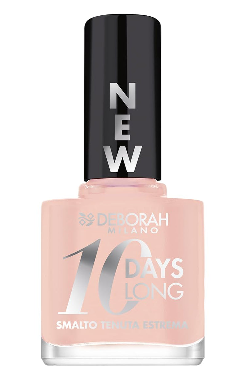 Zestaw lakierów do paznokci Milano wzmacniających łamliwe i opuchnięte paznokcie 9,5 ml oraz lakier do paznokci 10 Days Long N.882 Nude Rose, długotrwały połysk, 11 ml