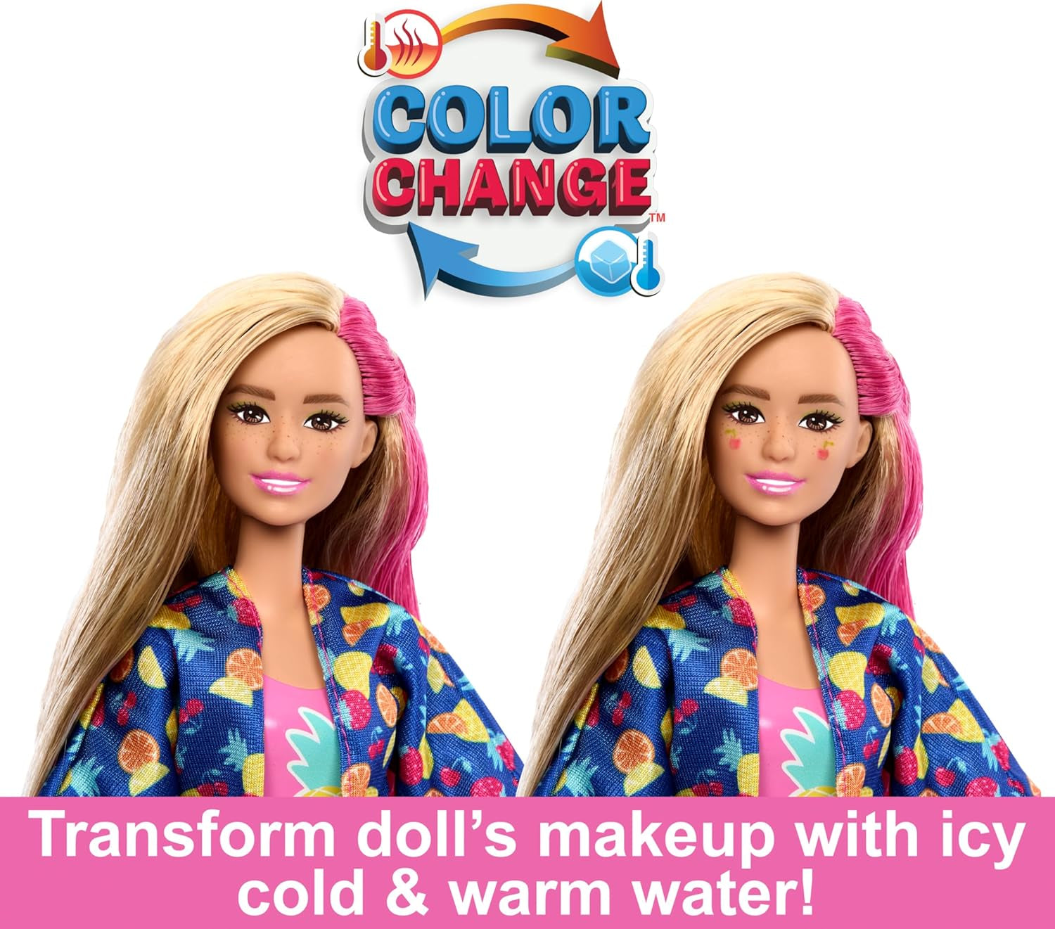 BARBIE Pop Reveal Rise & Surprise Geschenkset - über 15 Überraschungen, inklusive 1 Barbie-Puppe, Strandzubehör, für fruchtig-frechen Spielspaß, für Kinder ab 3 Jahren, HRK57