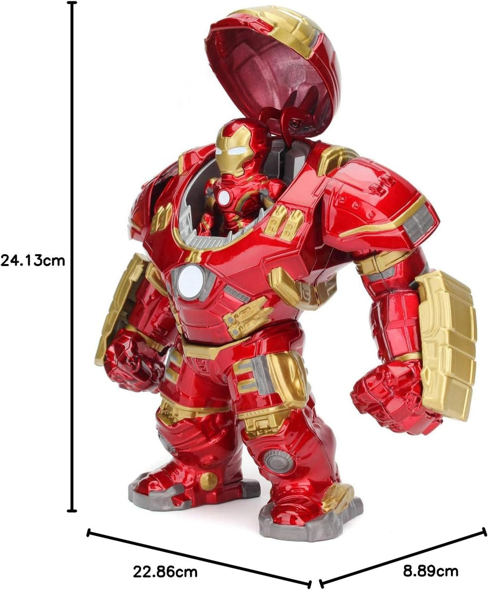 Jada Toys Marvel Figurka Hulkbuster i Ironman, otwarty i zamknięty hełm, figurki kolekcjonerskie, zestaw, odlew ciśnieniowy, czerwony, rozmiar: 6-calowe figurki Hulkbuster i 2-calowe figurki Ironman Naty Shop